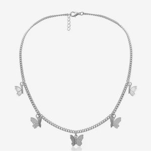 Butterfly Necklace 🦋 SILVER colour jewelry